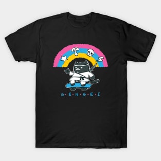 Very Cool Sensei Skater Cat T-Shirt